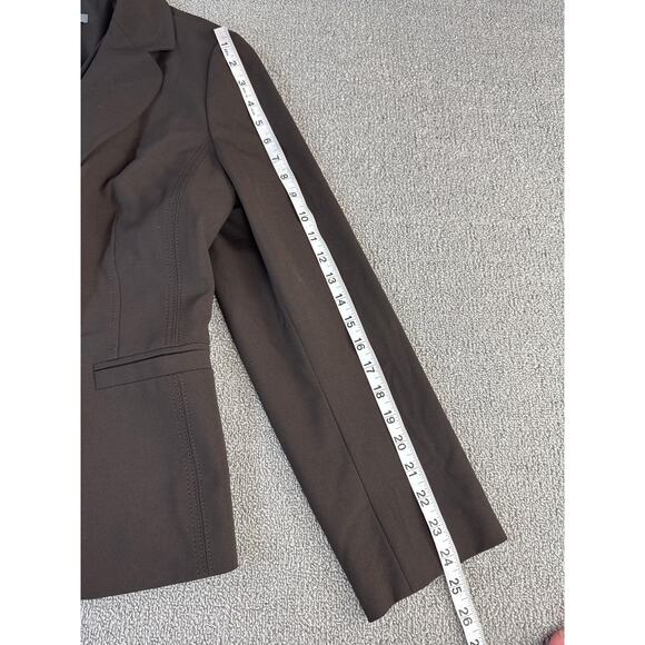 Ann Taylor Blazer Jacket Stretch Career Chocolate Brown Size 12 Flawed - Picture 5 of 7